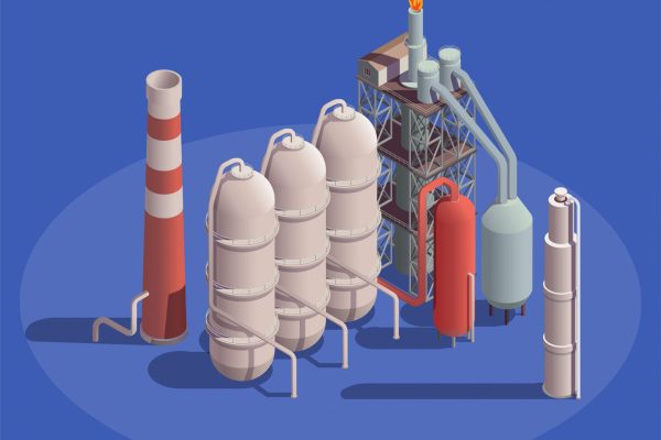 industrial-buildings-isometric-composition-with-view-petroleum-processing-plant-containers-with-pipes-flambeau-light_1284-31601