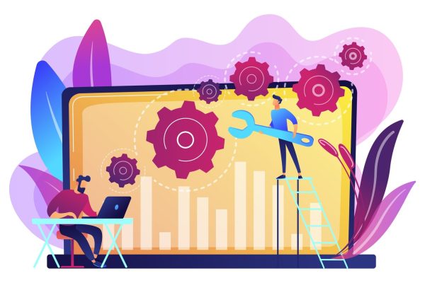 technical-support-guys-working-repairing-computer-hardware-software-troubleshooting-fixing-problems-problem-checking-concept-bright-vibrant-violet-isolated-illustration_335657-364